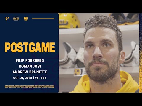 Roman Josi, Filip Forsberg & Andrew Brunette - Postgame: Oct. 21, 2025