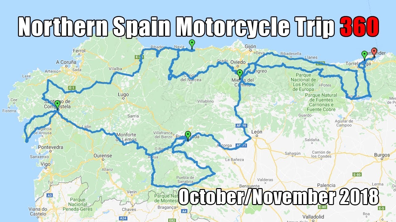 Excerpts from Northern Spain Motorcycle Trip, 2018 (360 Version) YouTube