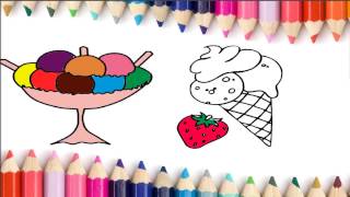 Learn To Draw And Color For Kids Ice Cream Coloring Pages Bibabibo Kidstv