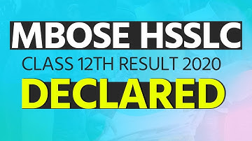 MBOSE HSSLC Class 12th Result 2020: Class 12th Science, Commerce और Vocational का Result जारी