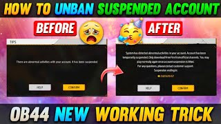 How To Unban Free Fire ID 2024 OB44 Update | Free Fire Suspended Account Unban Solution | ID Unban