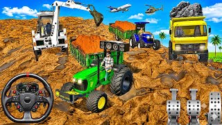 🚜Tractor Trolley Loading & Unloading Challenge | Deep Mud Heavy Cargo Transport 2026 🚛 screenshot 4