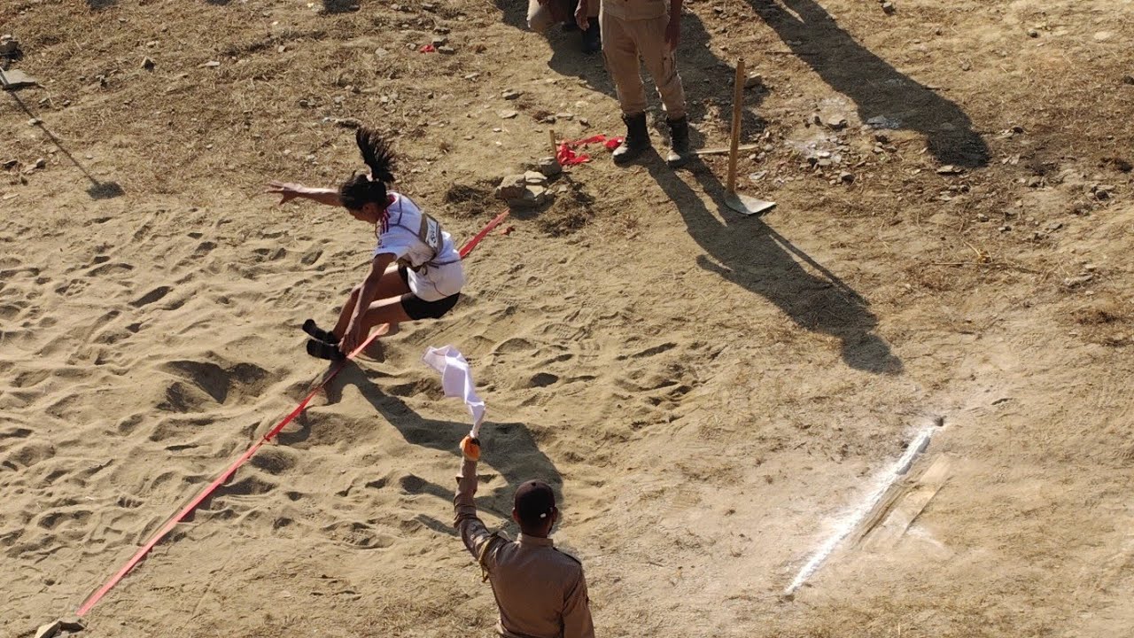 Female last group Long jump||Mon District police recruitment physical test||