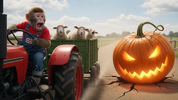Monkey CO Drives Bulldozer to Rescue Sheep from Giant Pumpkins on Halloween 🎃🐒🚜 | CO RESCUE TEAM