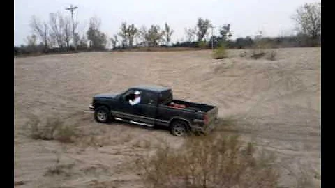 Landon testin his truck out in the sand