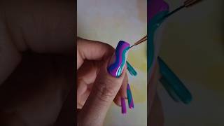Swirl colorful nail art tutorial  on natural long nails ️ #swirlnails #nailart #nails