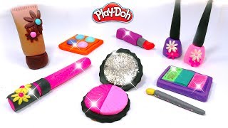 💖 Play Doh Makeup Set How to Make Eyeshadow Lipstick ✨ Nail Polish with Play Doh Fun for Kids