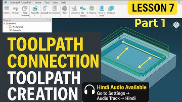 PowerMill Lesson 7 Hindi | Toolpath Connection & Creation Part 1 | Optimize Tool  | CAM Tutorial