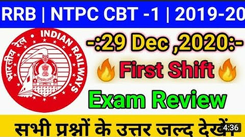 || RRB NTPC CBT -1 ,29 Dec, 2020 First Shift Exam Analysis || Today paper Exam review | #rrbntpclive