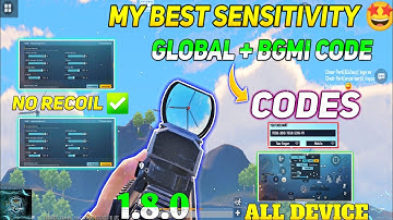 New Update 1.8.0 !! Best Sensitivity CODE+ Control Setting PUBG Mobile | BGMI After Update 1.8.0