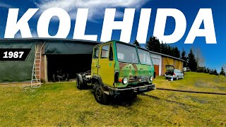 Old Soviet Truck START &amp; DRIVE - KOLHIDA KAZ 608V (1987)