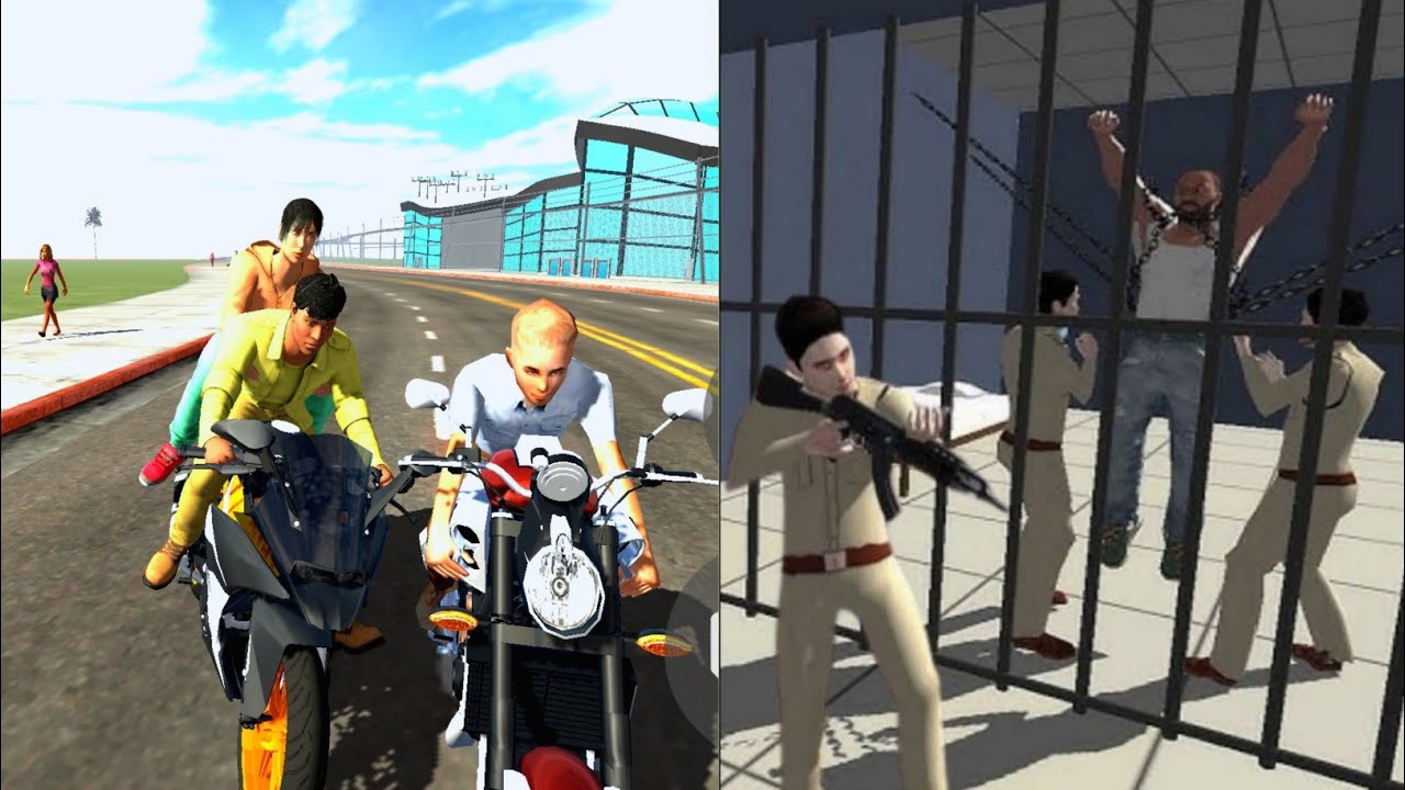 Franklin's Friend In Prison | Franklin Vs Police Fight | 😂 Funny Gameplay | Indian Bike Driving 3D