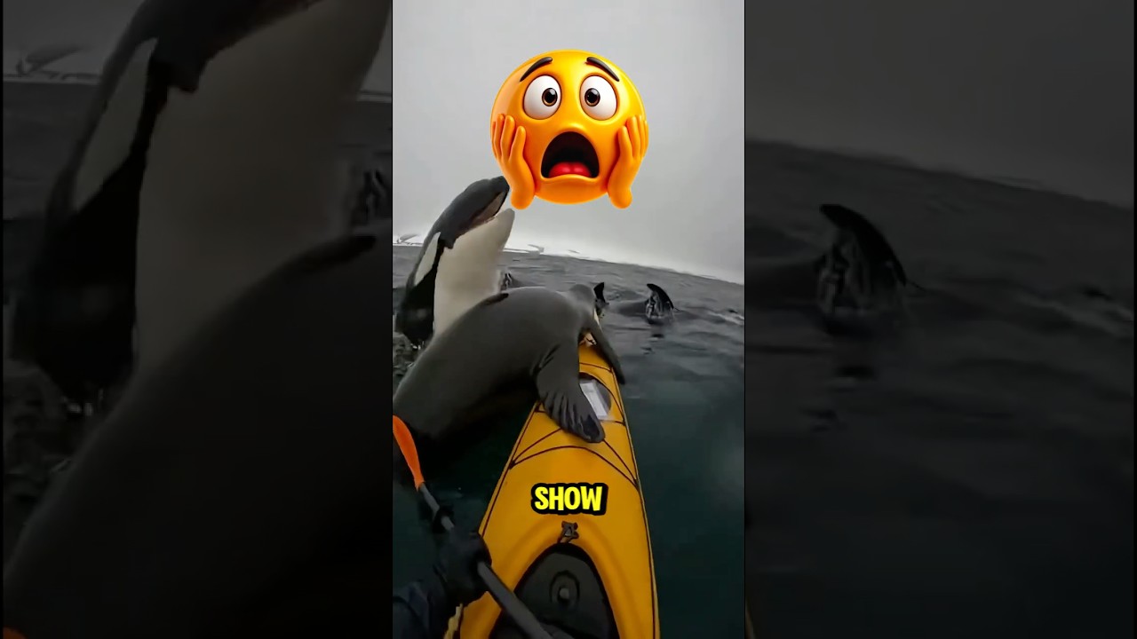 Poor Seal jumped on the kayak for safety.