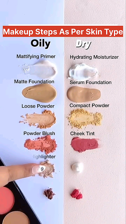 Step by step makeup routine for oily skin and dry skin #makeup #makeuptipsforoilyskin#makeuptutorial