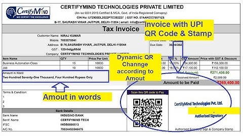 Auto Generated GST Invoice with Dynamic UPI QR Code through Google sheets | GWS | CertifyMind