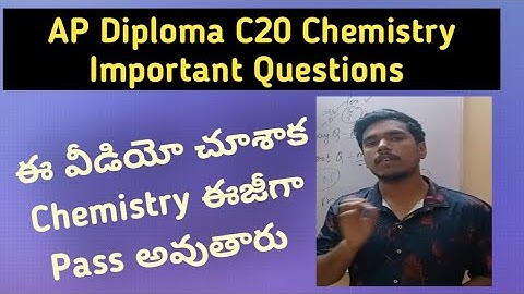 ap diploma C20 chemistry important questions| Important tips to pass diploma chemistry subject|