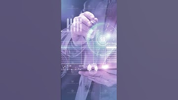 Businessman works with stock infographics in the virtual panel of the phone.