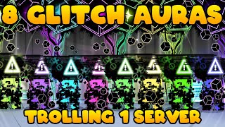 ALL 8 GLITCH AURA OWNERS IN 1 SERVER TROLLING IN ROBLOX SOL'S RNG!