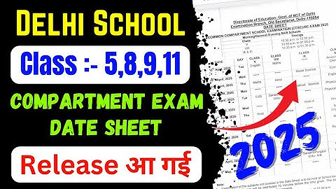 Doe class 5,8,9,11 compartment exam date sheet 2025 Release | doe compartment exam date sheet 2025