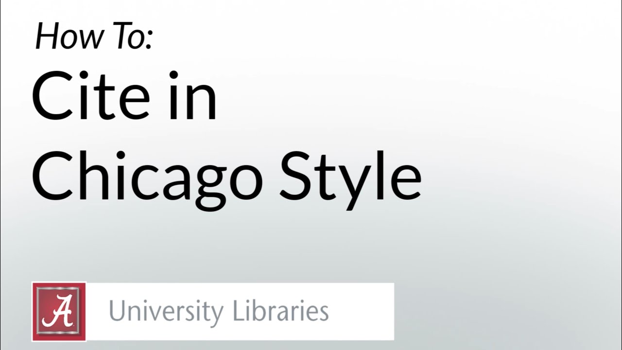 How to Cite in Chicago Style - YouTube