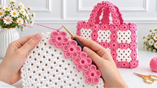 How To Crochet A Gorgeous Flower Motif Bag Easy Step-By-Step Crochet Bag Tutorial