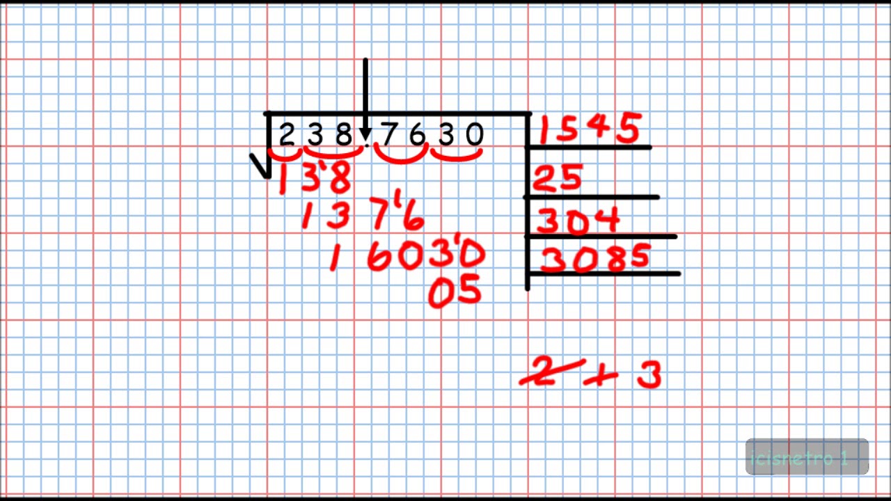 RAIZ CUADRADA CON PUNTO DECIMAL EJEMPLO 1 - YouTube