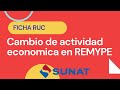 Cambio de actividad económica en ficha RUC | constancia de REMYPE