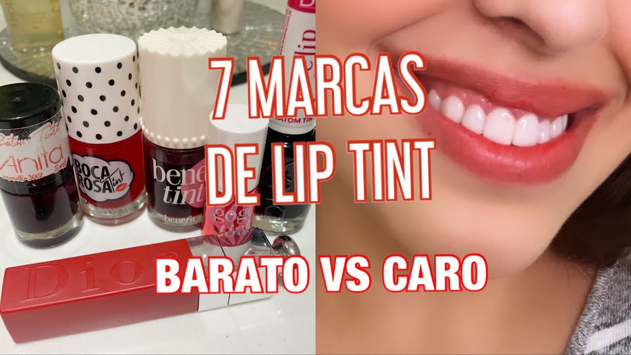 TESTANDO 7 LIP TINTS QUAL É O MELHOR? CARO VS BARATO YouTube