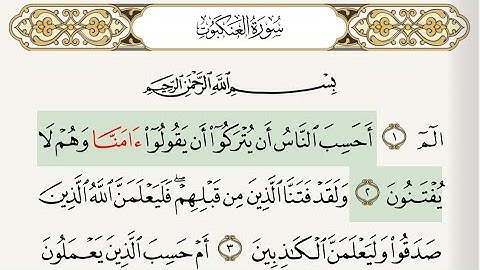 سورة العنكبوت بصوت جميل من القران وبي قراءه مجوده و مع التتبع