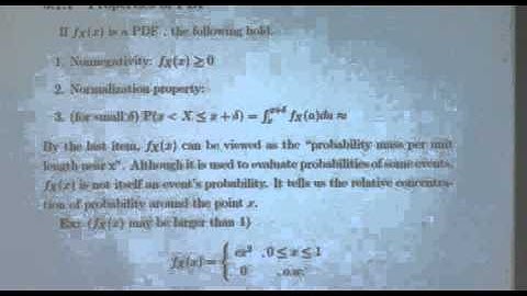 Probability & Random Variables - Week 8 - Lecture 1 - Continuous Random Variables