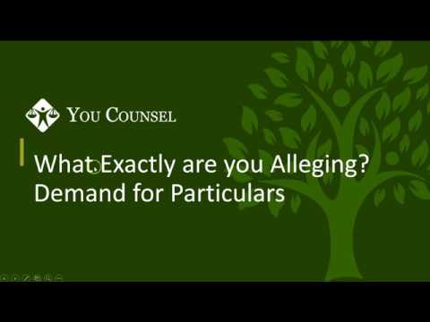 What Exactly are you Alleging? Demand For Particulars