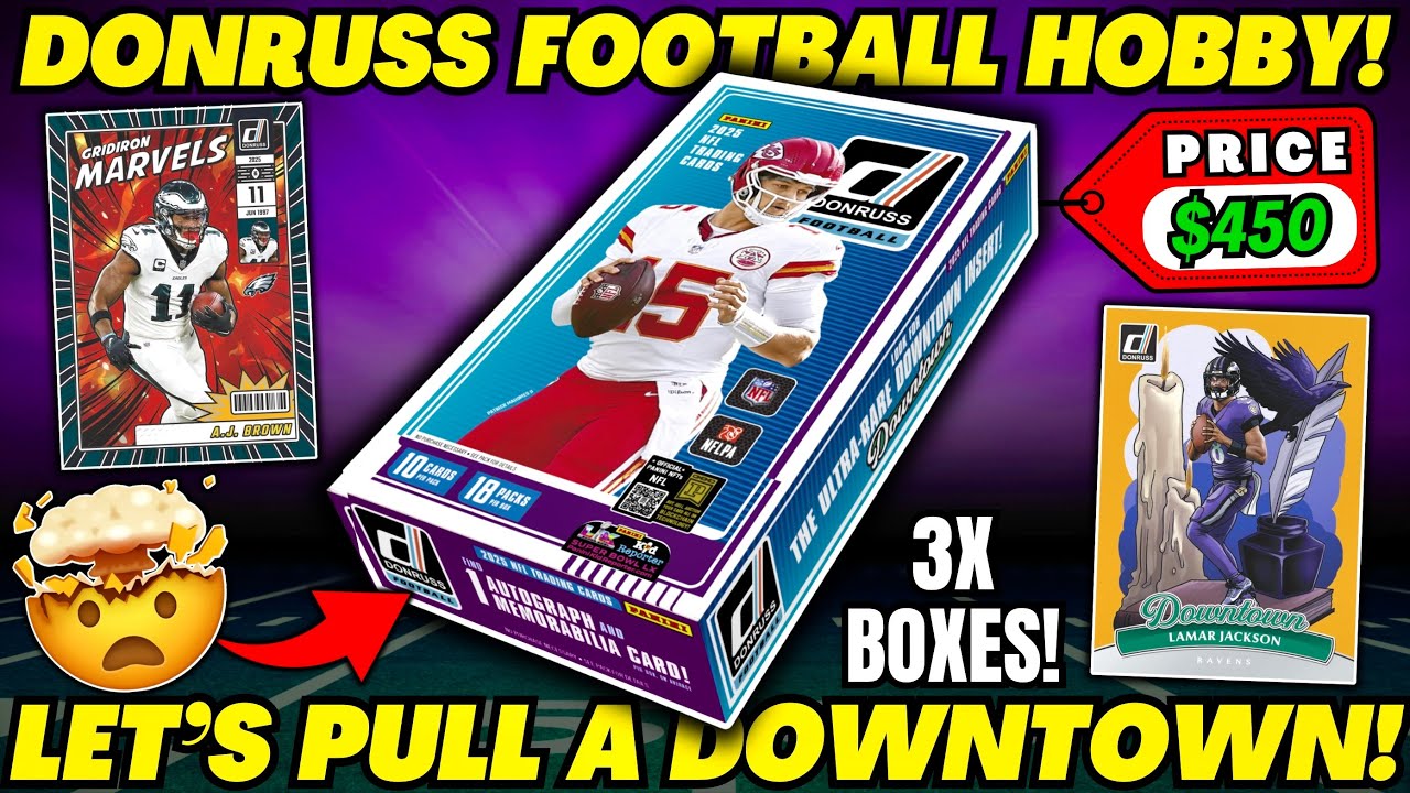 *OPENING 3x $450 BOXES!🤯 2025 DONRUSS FOOTBALL HOBBY BOX REVIEW!🏈