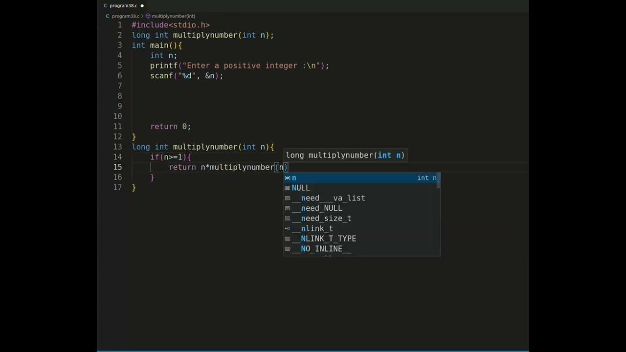 C Program to Find the Factorial of a Number using Recursion | c ...