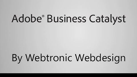Adobe Business Catalyst by Webtronic Webdesign