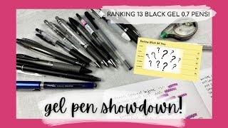 BLACK GEL PEN SHOWDOWN! | comparing 13 black gel pens in a tier list | tattooed teacher plans