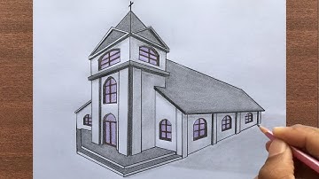 How to Draw a Church in 2-Point Perspective