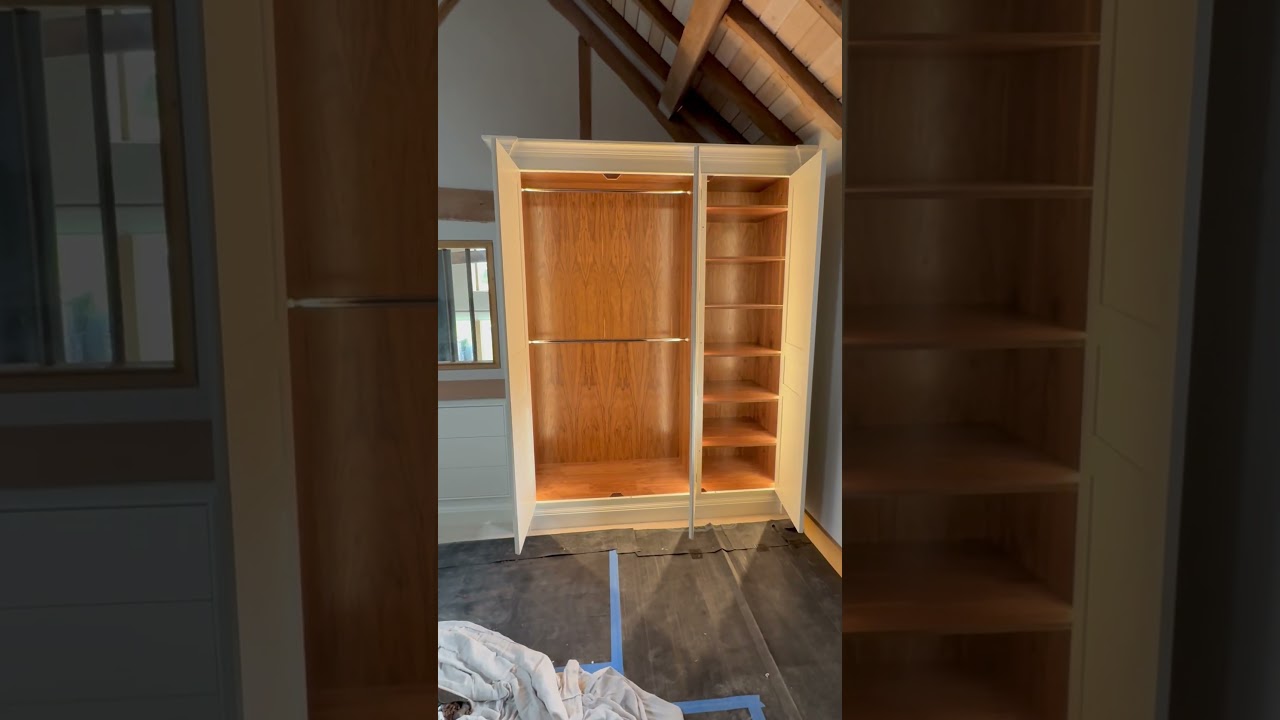 Bespoke black walnut fitted wardrobes 