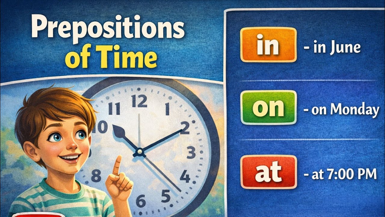 Prepositions of Time | In, On, At etc.with Easy Examples #prepositions #englishgrammar #preposition 