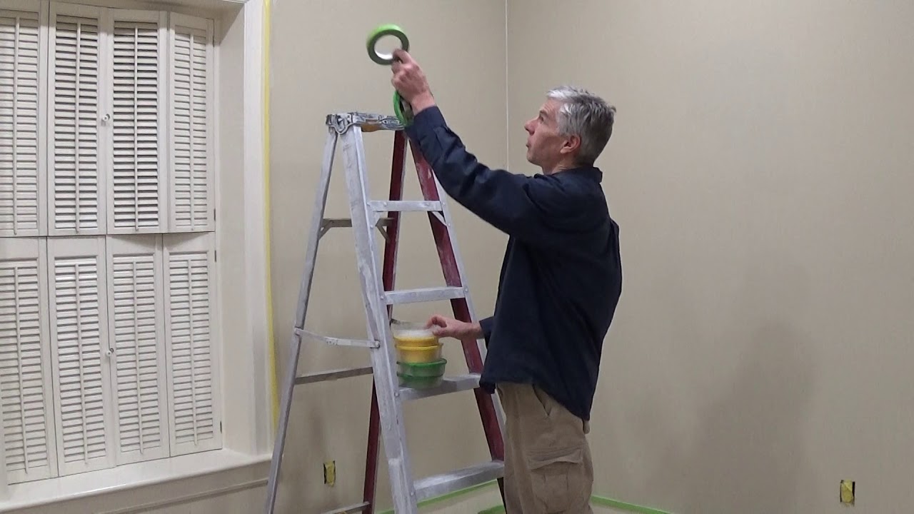 Andriots PaintSource painting room with Frog Tape painters tape. how to mask trim explained.