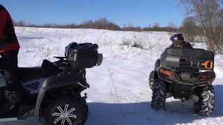 На квадроцикле как на снегоходе, пока не растопило наст. Guepard 650, CfMoto X8