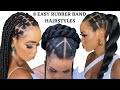 8 quick  easy rubber band hairstyles on  natural hair  tutorials  protective style  tupo1