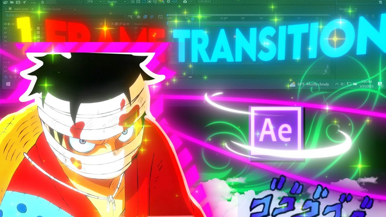 1 Frame Transition | AFTER EFFECTS TUTORIAL #amv - YouTube