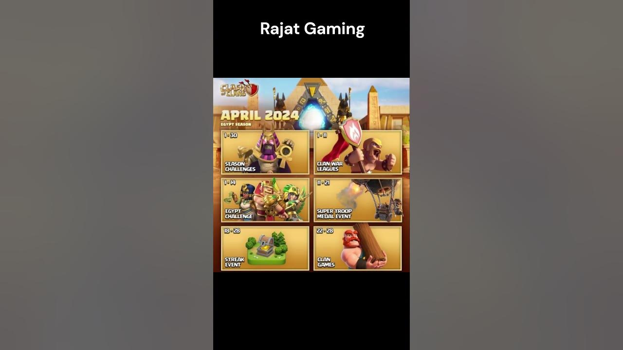 April calendar Clash of Clans YouTube