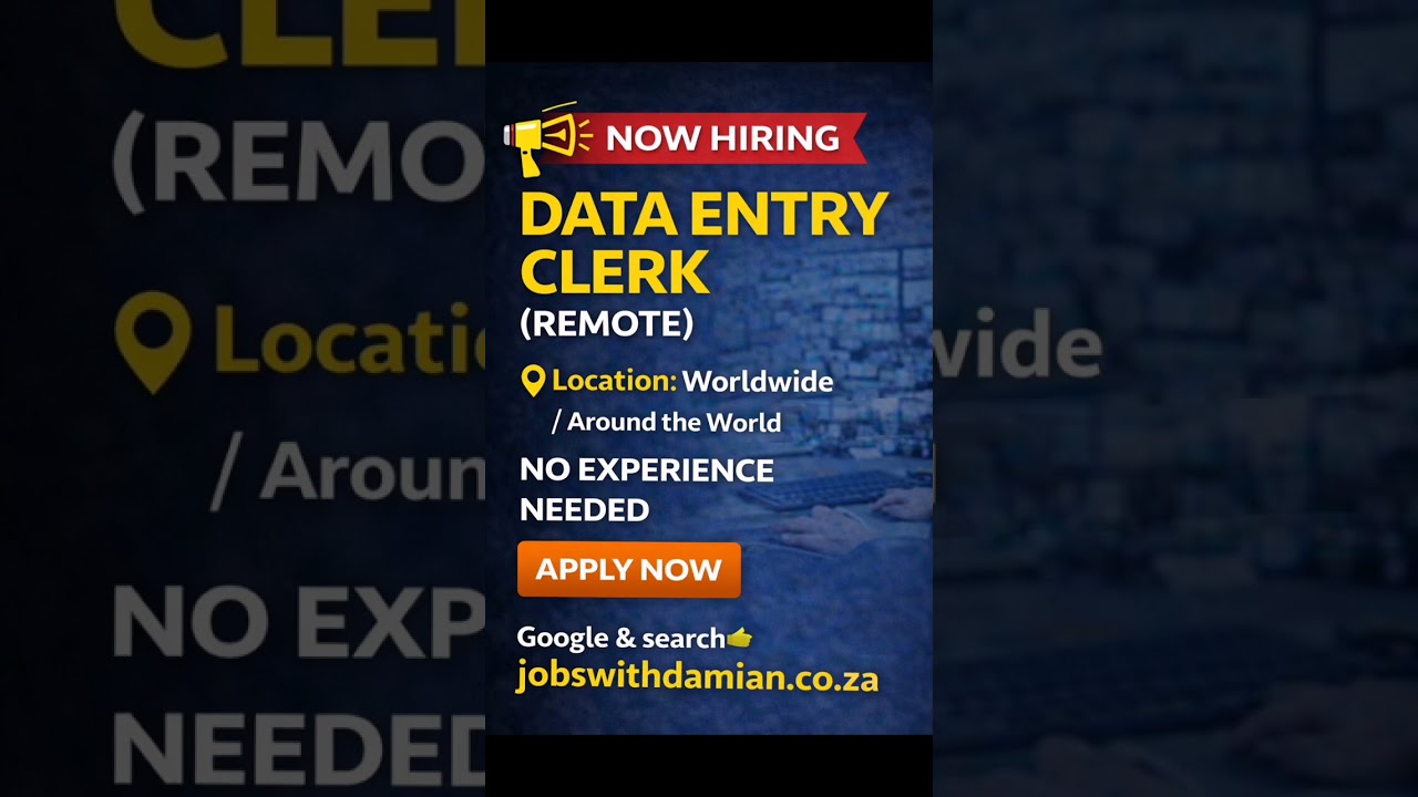 rewrite this title Remote Data Entry Clerk Jobs Worldwide (No Experience Needed) | Apply Online 2026 #shorts