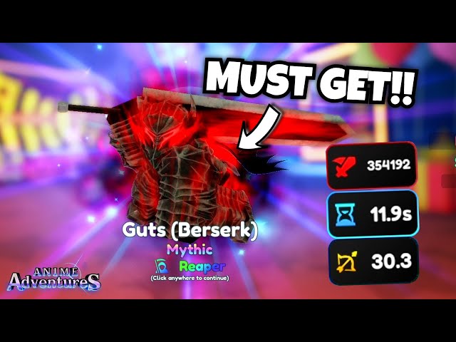 Showcasing New Guts Is INSANELY Good In Anime Adventures Update 15