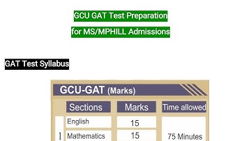 GCU GAT Test Preparation for MS/MPHILL Admissions 2022 | GCU Entry Test for Postgraduate Admissions