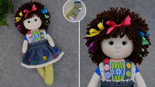 I love her 😍 Bright as summer 🌺 DIY Lovely doll 🧵No pattern, no sewing machine