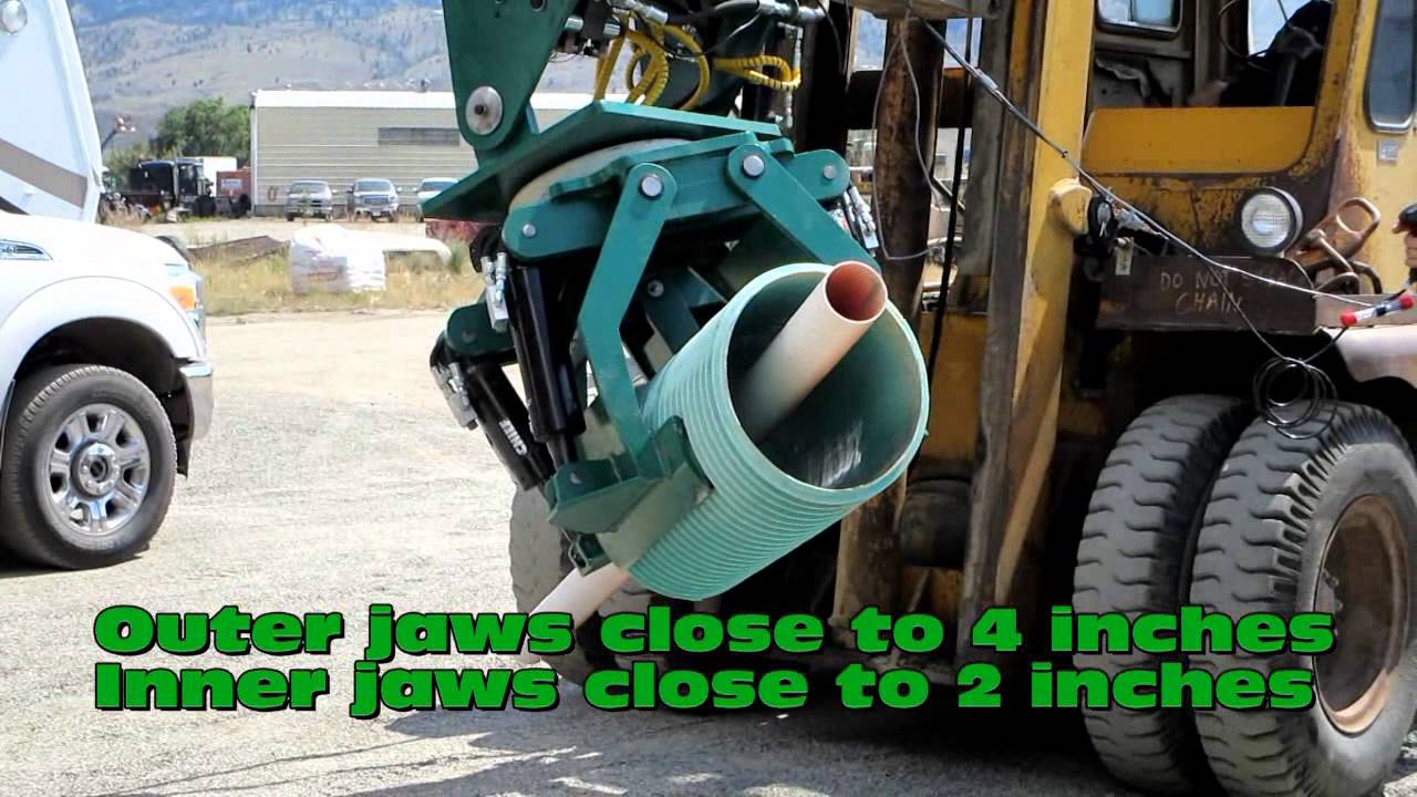 Gater Grapples' Dual Pipe Grapple for Excavators - YouTube