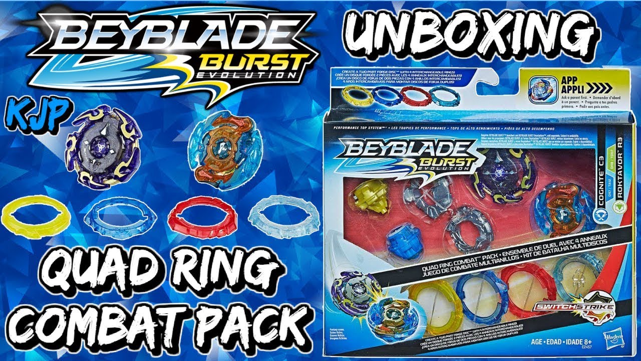 Beyblade Burst Evolution Switch Strike Quad Ring Combat 2 Pack Cognite C3 Rokatavor R3