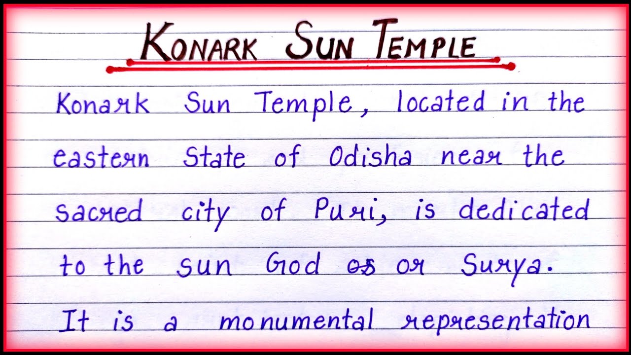 essay 10 lines about konark sun temple in odia